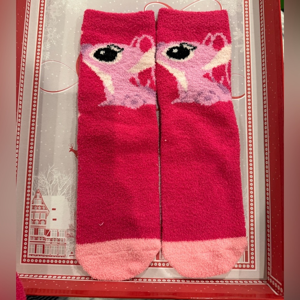 Disney’s Angel Valentines Day Fuzzy Socks (Brand New)